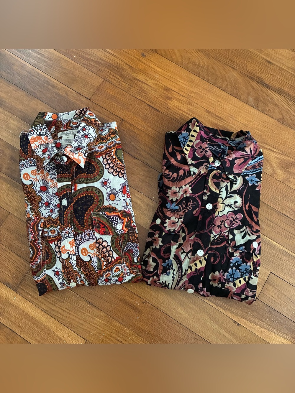 Lucky Brand Floral & Paisley Button-Up Shirt Duo - Multicolor Autumn tones